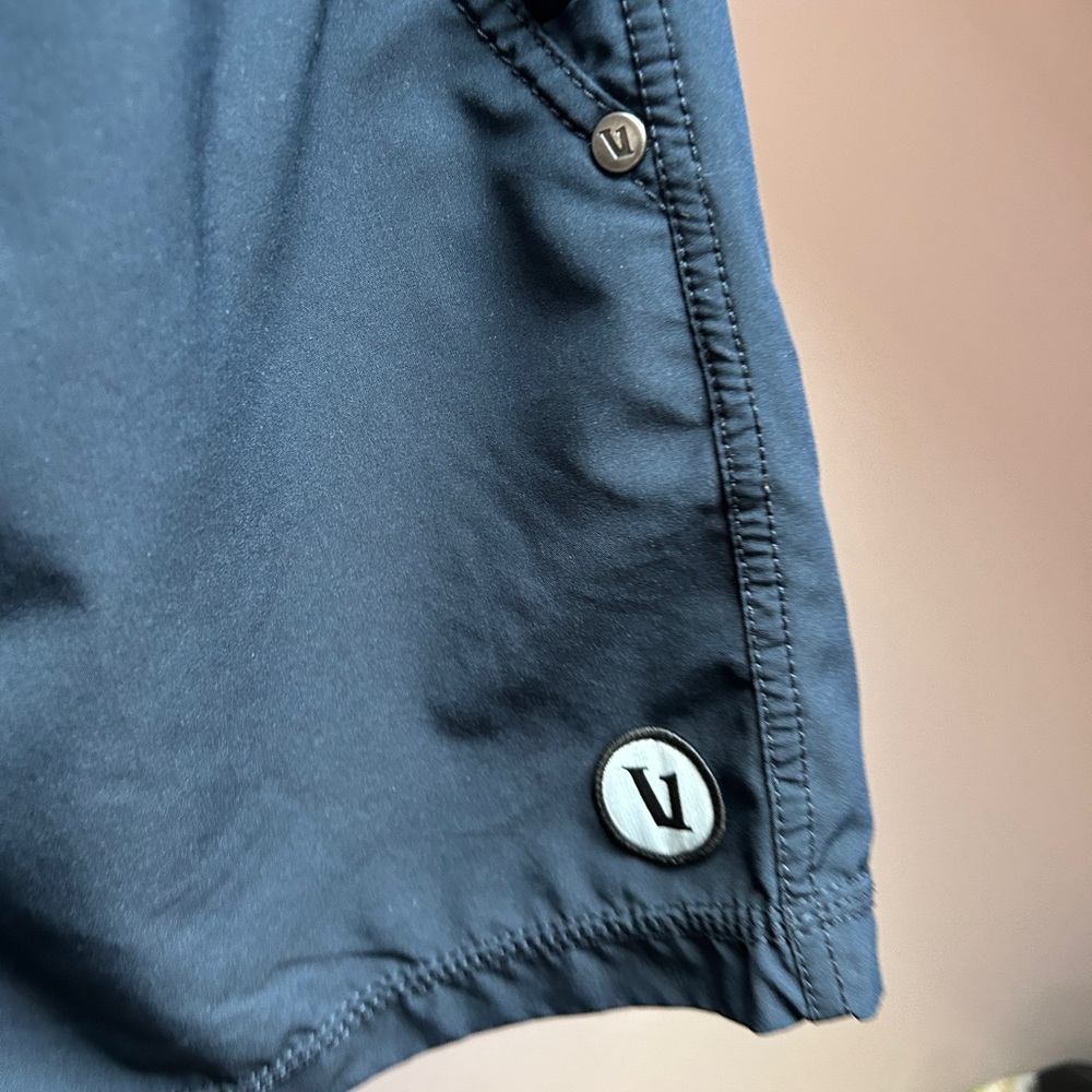Vuori Kore 5” Navy Shorts with Gray Waistband - Picture 10 of 14